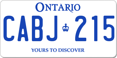 ON license plate CABJ215