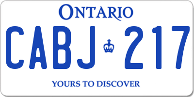 ON license plate CABJ217