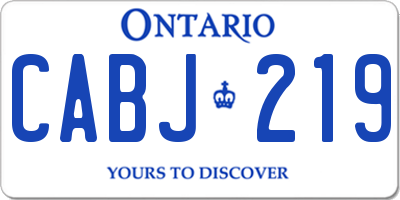 ON license plate CABJ219