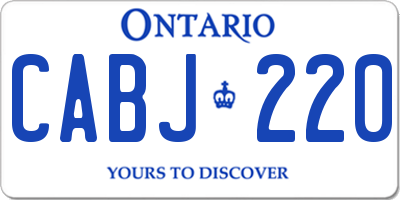 ON license plate CABJ220