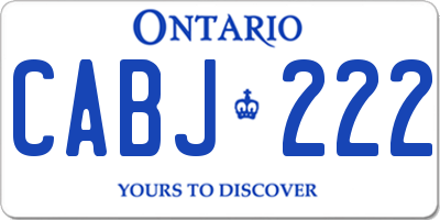 ON license plate CABJ222