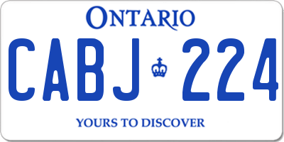 ON license plate CABJ224