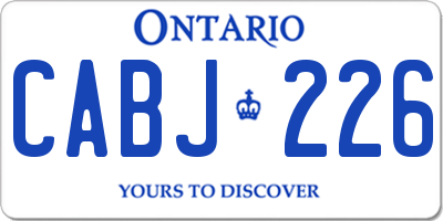 ON license plate CABJ226