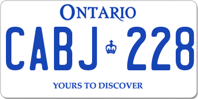 ON license plate CABJ228