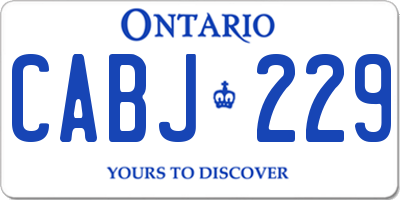 ON license plate CABJ229