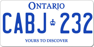 ON license plate CABJ232