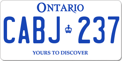 ON license plate CABJ237