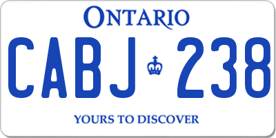 ON license plate CABJ238