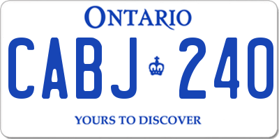 ON license plate CABJ240