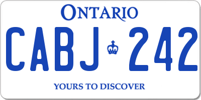 ON license plate CABJ242