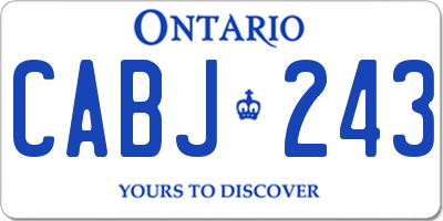 ON license plate CABJ243