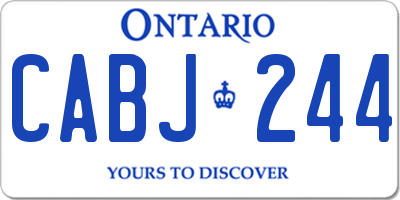 ON license plate CABJ244