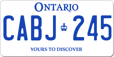 ON license plate CABJ245