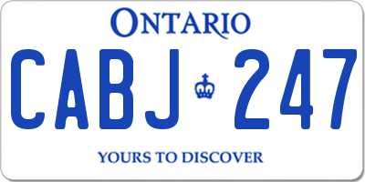 ON license plate CABJ247