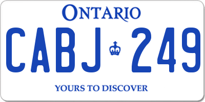 ON license plate CABJ249