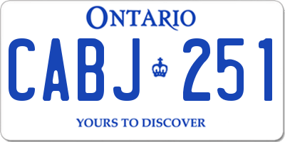 ON license plate CABJ251