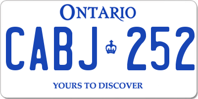 ON license plate CABJ252