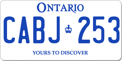 ON license plate CABJ253