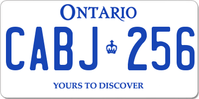 ON license plate CABJ256