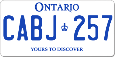 ON license plate CABJ257