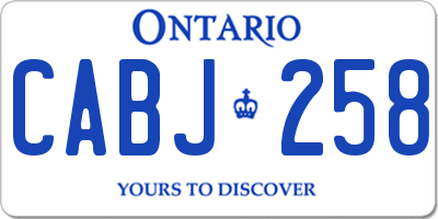 ON license plate CABJ258