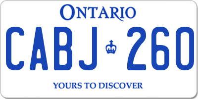 ON license plate CABJ260