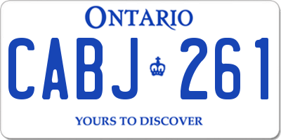 ON license plate CABJ261