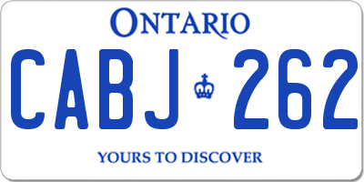 ON license plate CABJ262