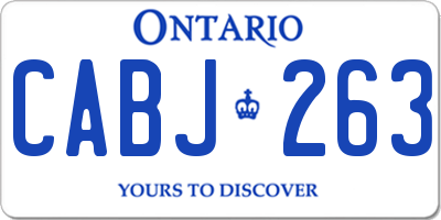 ON license plate CABJ263