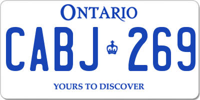 ON license plate CABJ269