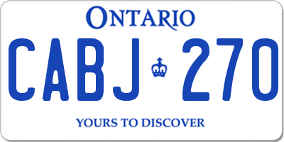 ON license plate CABJ270