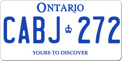 ON license plate CABJ272