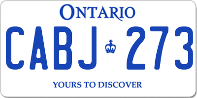 ON license plate CABJ273