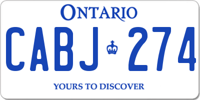 ON license plate CABJ274