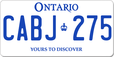 ON license plate CABJ275