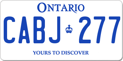 ON license plate CABJ277