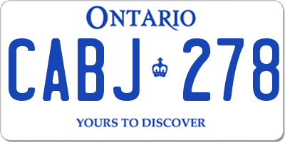 ON license plate CABJ278