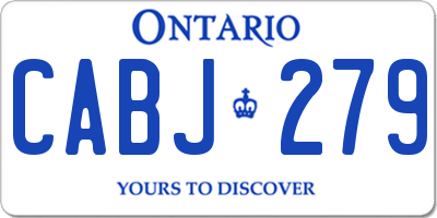 ON license plate CABJ279