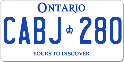 ON license plate CABJ280