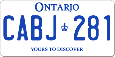 ON license plate CABJ281