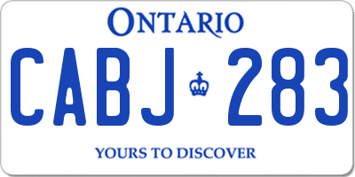 ON license plate CABJ283