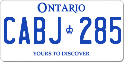 ON license plate CABJ285