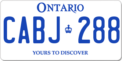 ON license plate CABJ288