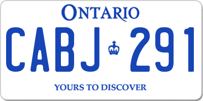 ON license plate CABJ291