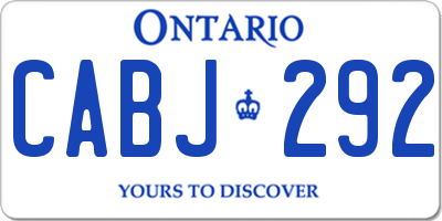 ON license plate CABJ292