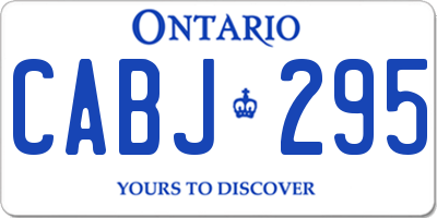 ON license plate CABJ295