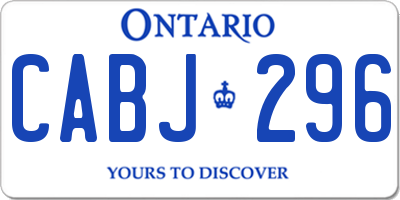 ON license plate CABJ296