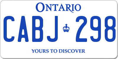 ON license plate CABJ298