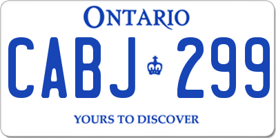 ON license plate CABJ299