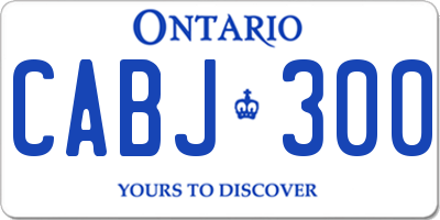 ON license plate CABJ300